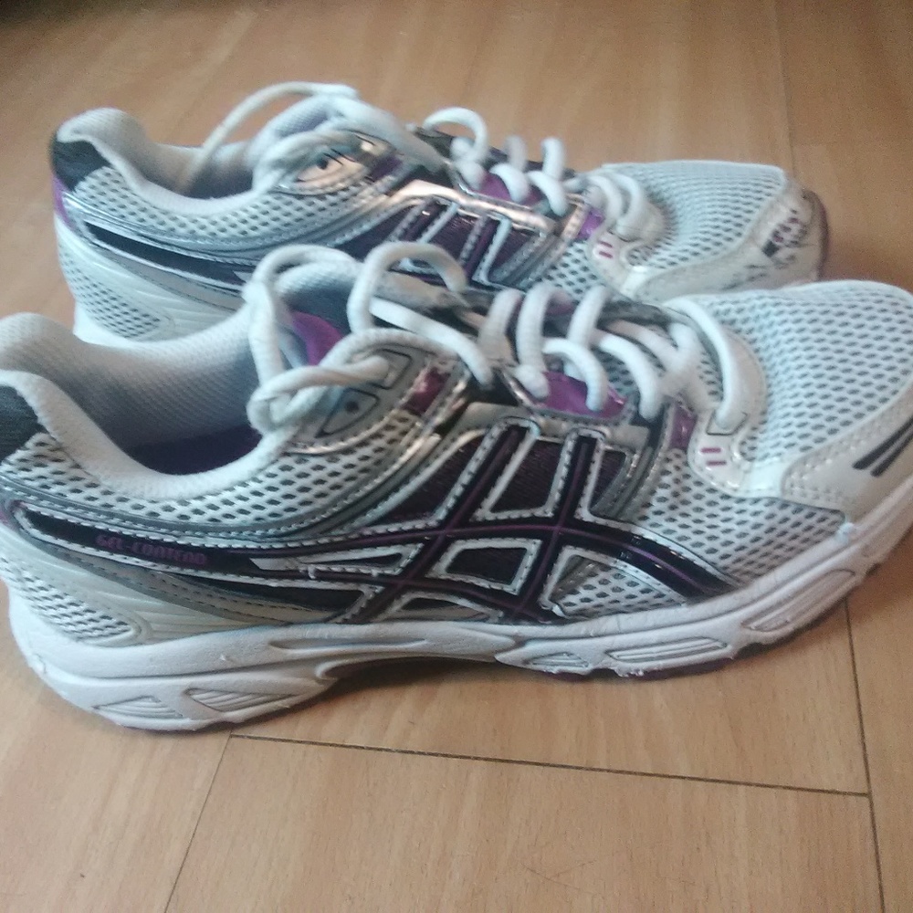 ASICs Purple and white Gel running shoe